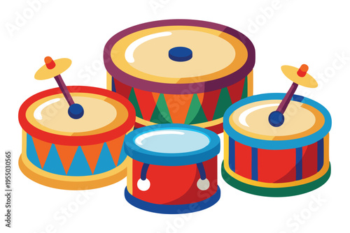 kids toy drums vector on white background