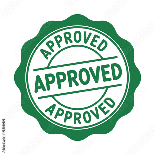 Green approved stamp seal icon