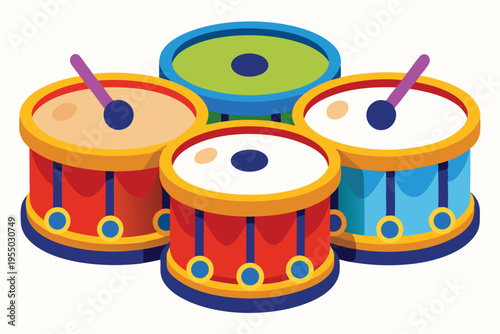 kids toy drums vector on white background