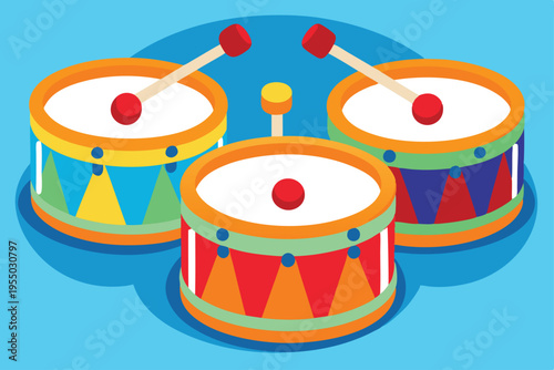 kids toy drums vector on white background