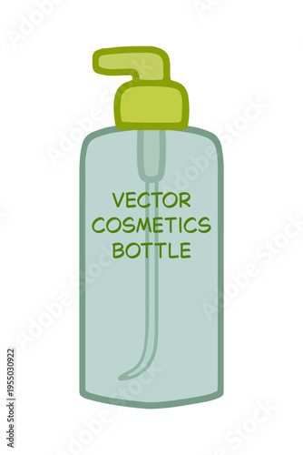 Vector cosmetic bottles for shampoo, conditioner, shower gel Основные RGB