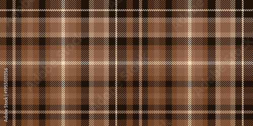 Scottish tartan in brown tones, geometric pattern in shades of coffee and chocolate with diagonal lines