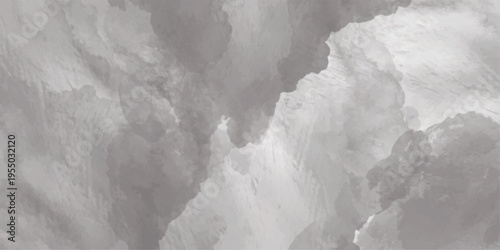 Abstract Gray and White Watercolor Texture Background with Smoky Marble Effect.