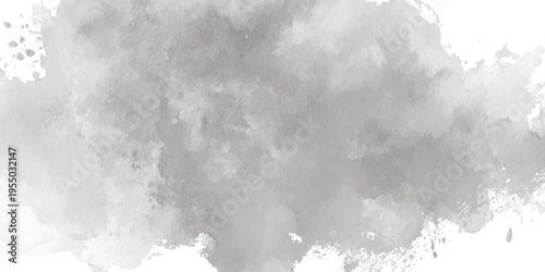 Abstract Gray Watercolor Splash Background with Artistic Paint Spatter.