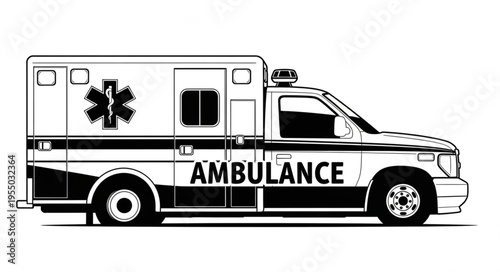 Ambulance Vehicle Illustration - Emergency Medical Transport.