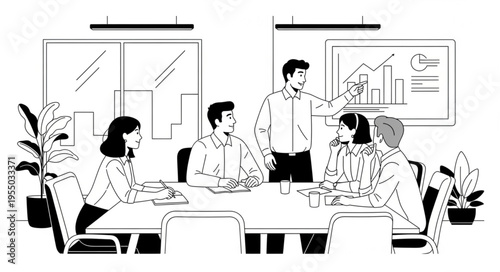 Business Meeting Presentation - Team Collaboration and Data Analysis Discussion.