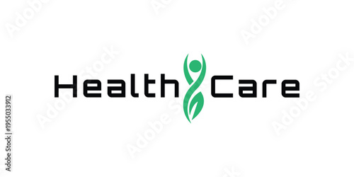 Modern healthcare logo design with stethoscope and cross symbol on white background