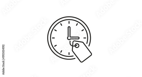 Clock with tag or label attached.