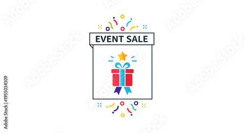 Colorful Gift Box with Ribbon.