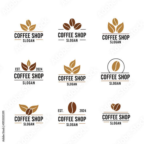 Vector Illustration of Coffee Shop Logo Designs Collection for Cafe Branding Identity