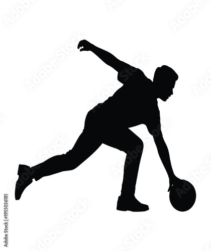 Black silhouette of a man bowling with a ball sport vector illustration EPS PNG file