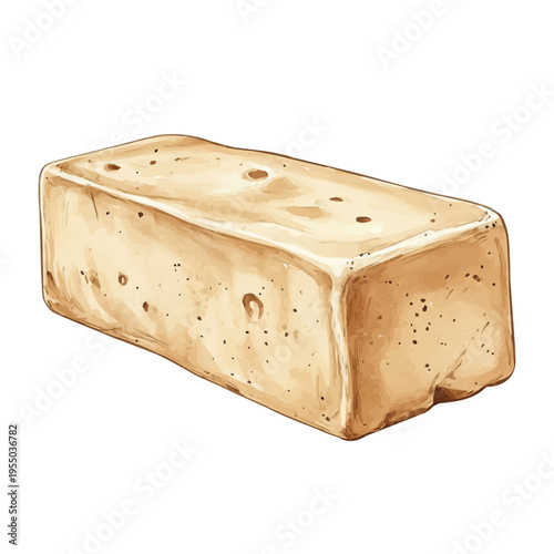 Halva, watercolor with intricate brush textures and gentle highlights, isolated on a white background.