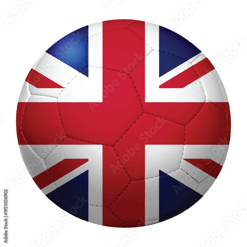 Vector soccer ball with the England flag. Football in United Kingdom