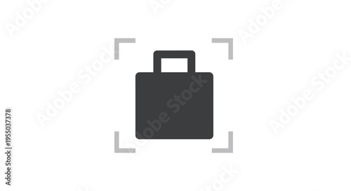 Black briefcase with handle up.