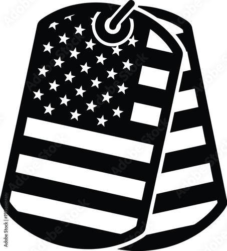 Memorial day tribute patriotic dog tag honoring fallen heroes