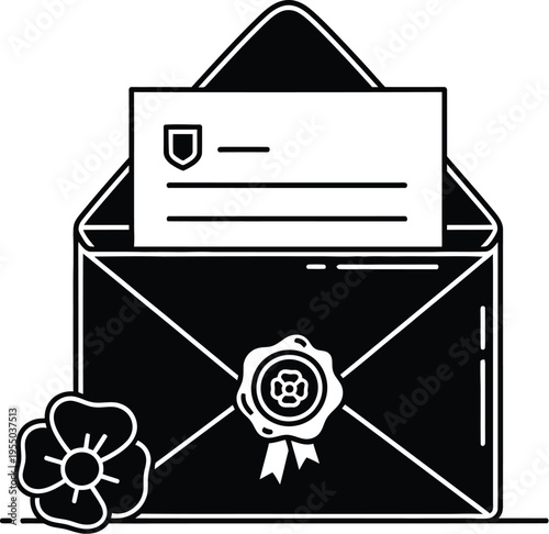 Memorial day tribute with envelope and poppy symbolizing remembrance