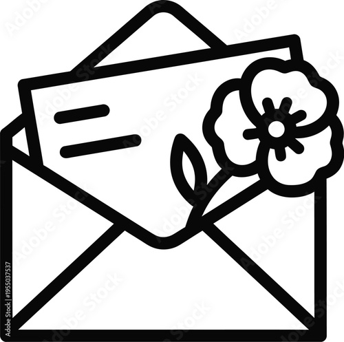 Memorial day tribute with envelope and poppy symbolizing remembrance