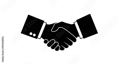 Professional Business Handshake Icon Vector Illustration