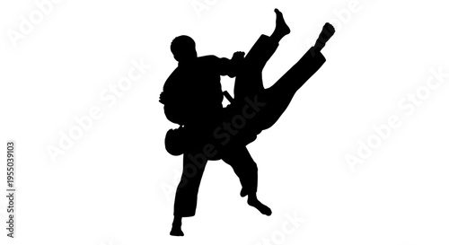 Judo Martial Arts Throw Silhouette
