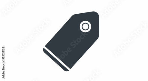 Black Tag Label Icon Symbol.