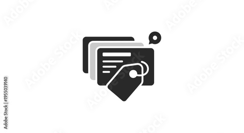 Black tag icon with label.