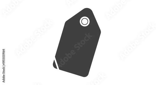 Black Tag with Metal Ring Closeup.