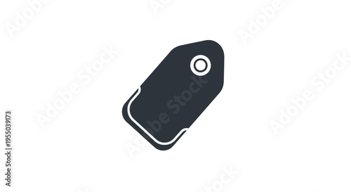 Black tag with white outline.