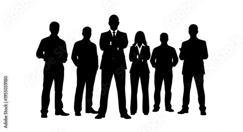 Professional Business Team Silhouette Standing Together