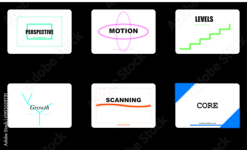 Set of 6 business process icons vector