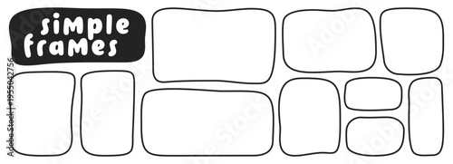 Minimal black and white organic simple frames.