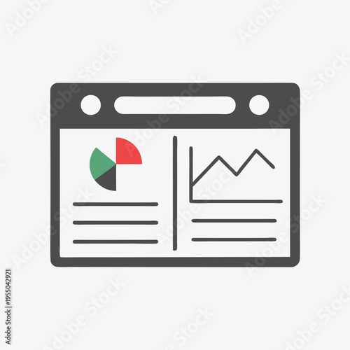 Open app shows a pie chart and a rising line graph indicator visibly