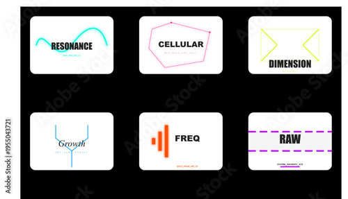 Set of 6 science and technology icons vector