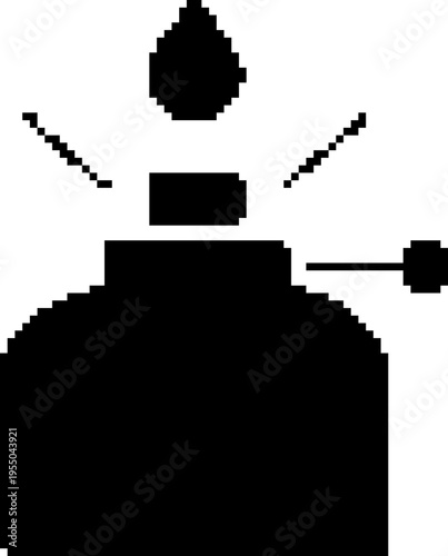 Pixel gas icon. Vector illustration isolated on white background.