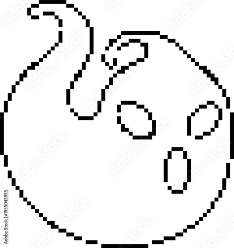 Pixel ghost icon. Halloween spooky character vector illustration isolated on white background.