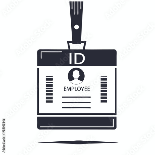 A minimalist employee identity card displays an identification and necessary personal information clearly