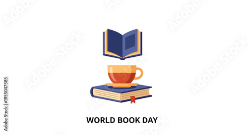 World Book Day Icon With Books.
