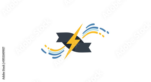 Lightning Bolt Graphic Design Element.
