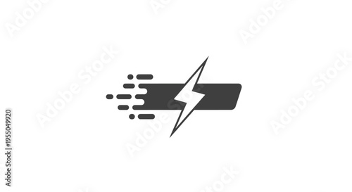 Lightning Bolt Icon with Motion Lines.