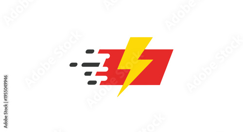 Lightning Bolt Speed Energy Symbol Logo.