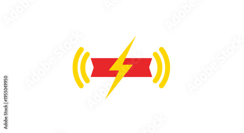 Lightning Bolt Icon with Yellow Waves.