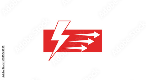 Lightning Bolt with Arrows Symbol.