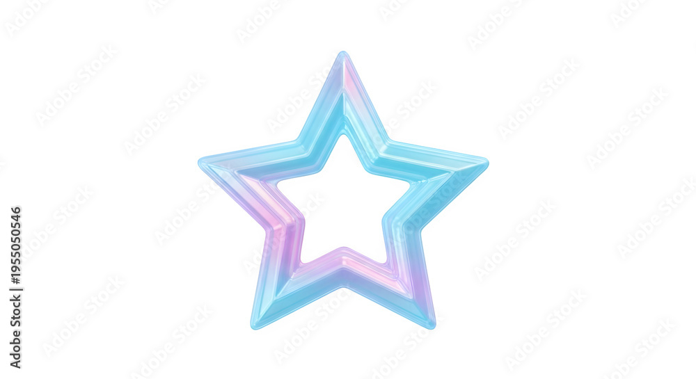 Obraz premium A colorful star shape with transparent background on a white surface