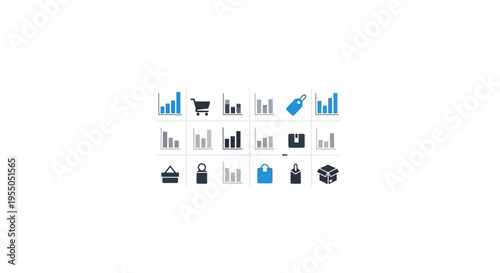 Business icons on white background.