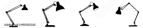 Elegant Silhouette of a Classic Desk Lamp, Monochrome Simplicity