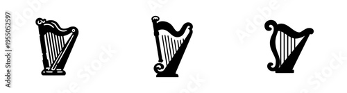 Timeless Melodies: The Art of Monochrome Harp Design