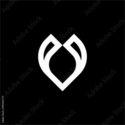 A futuristic monogram merging the letter V with a sleek, minimalist geometric leaf silhouette.