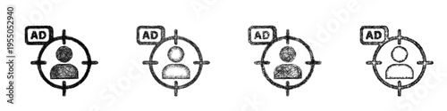 Sketch ad targeting icon design set