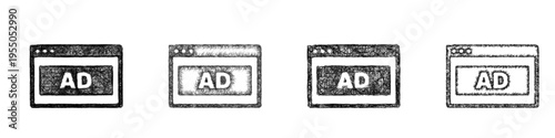 Sketch display advertising icon design set