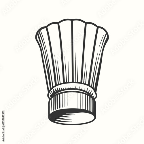 Single chef hat, in monochrome, shows culinary tradition and professional cooking expertise