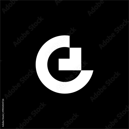 A modern, high-tech monogram featuring a stylized letter e with a geometric downward arrow icon.